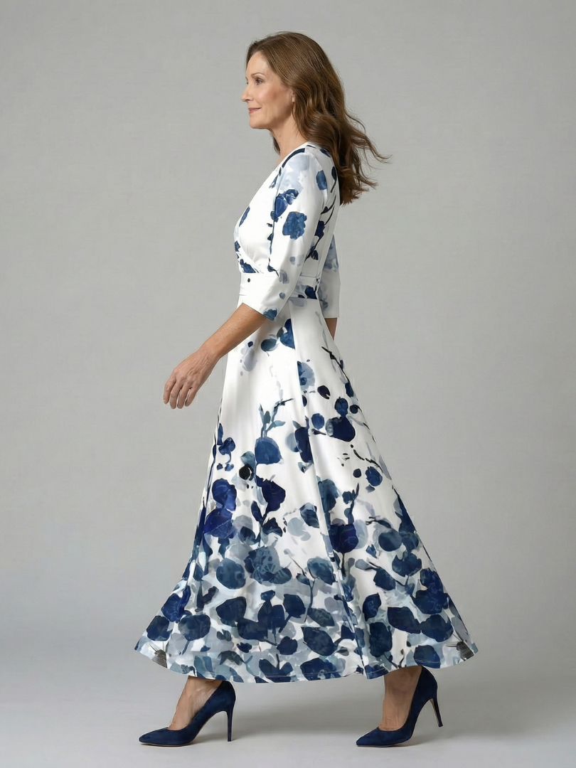 Poppy Print Wrap Midi Dress