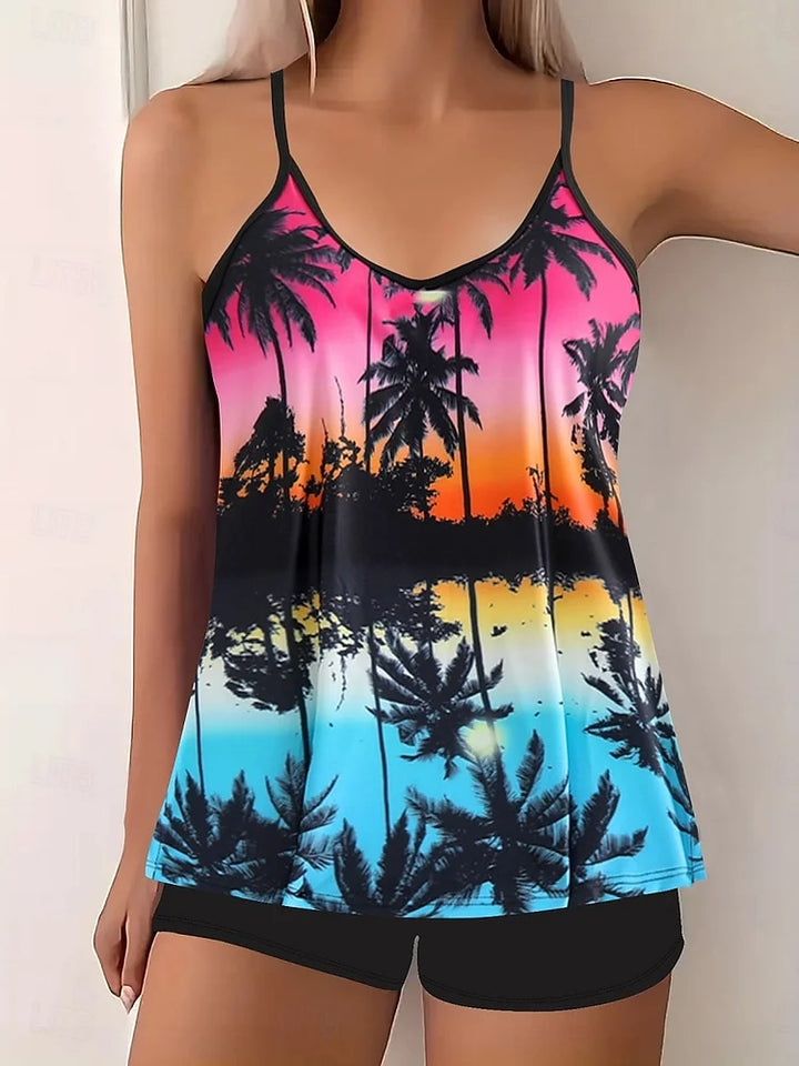La Habana Tropical Tankini Set with Swim Bottoms