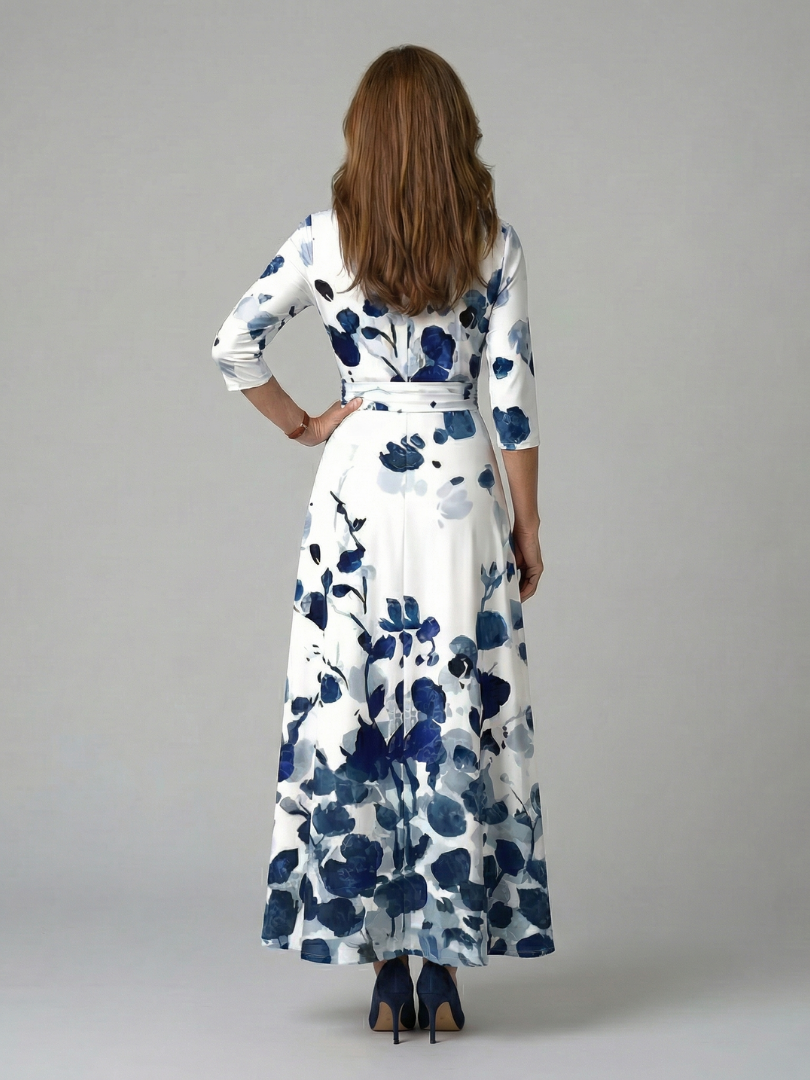 Poppy Print Wrap Midi Dress