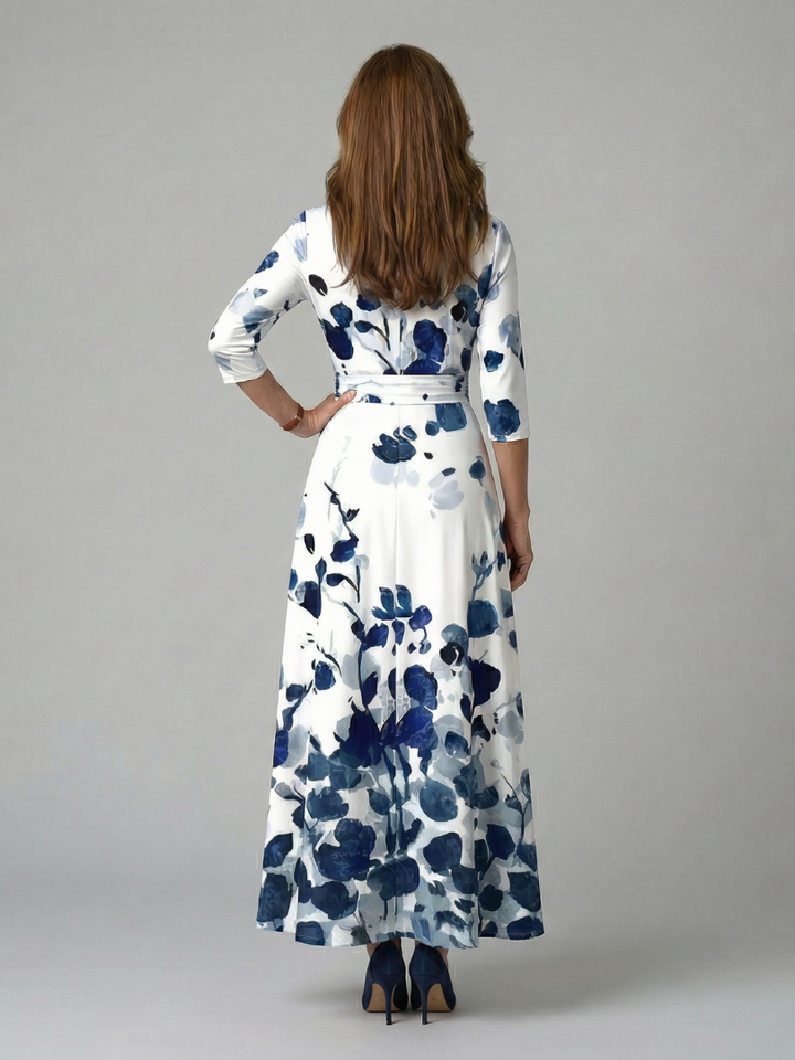 Poppy Print Wrap Midi Dress