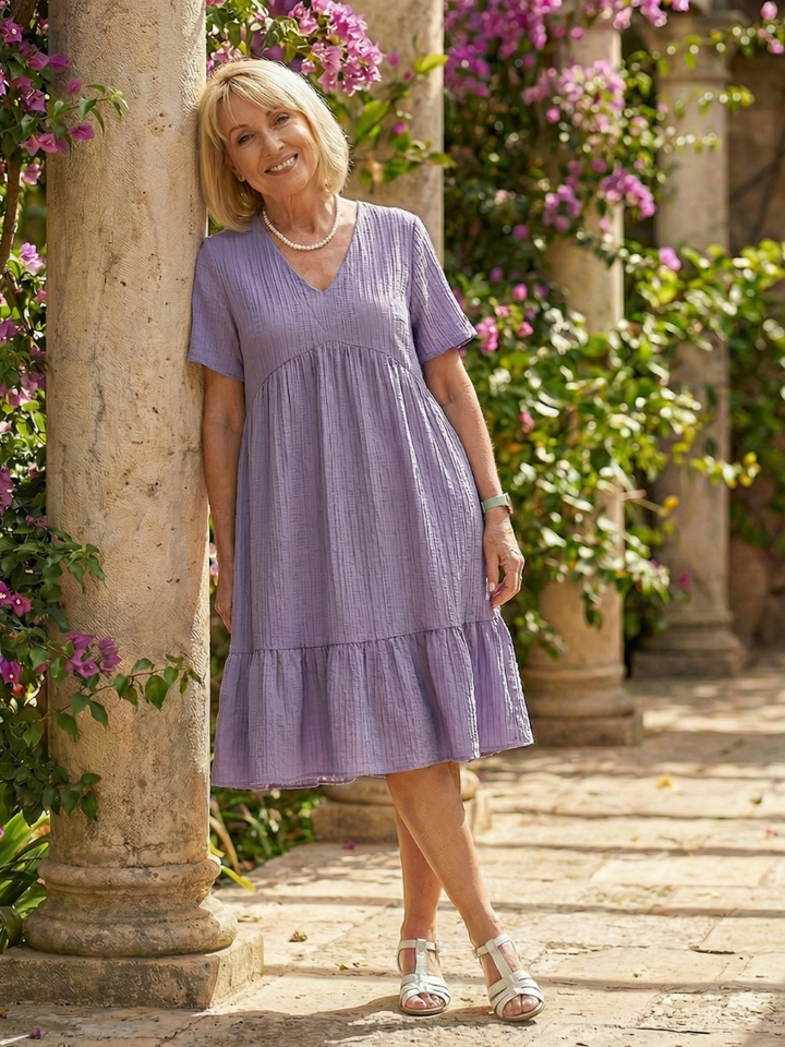 Figure-Flattering Brunch-Ready Woven A-Line Dress