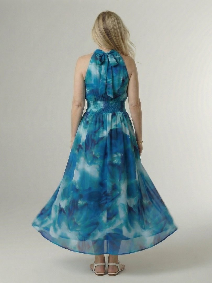 Buttercup Tie-Dye Halter Maxi Dress