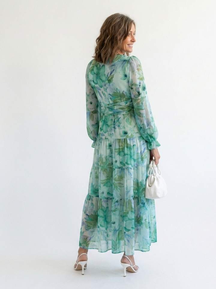 Floral Long-Sleeve Maxi Dress