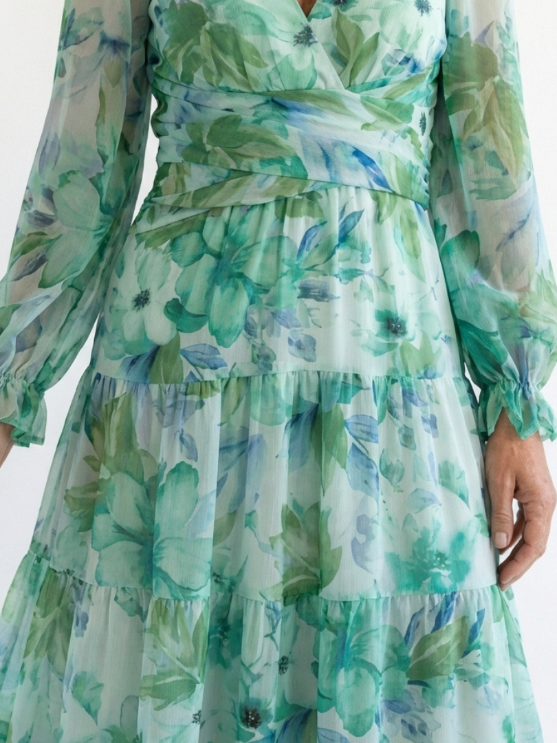 Floral Long-Sleeve Maxi Dress