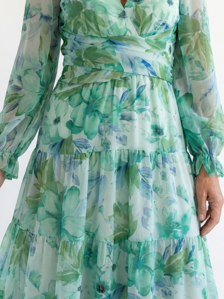 Floral Long-Sleeve Maxi Dress