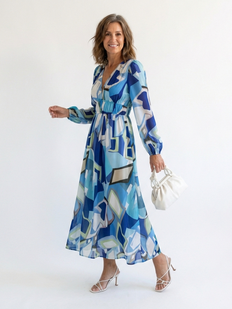 Romantic Garden Party Long Sleeve Floral Maxi Dress