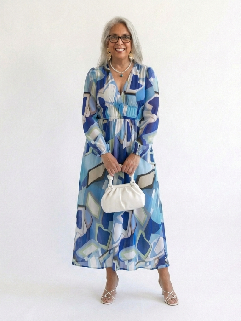 Floral Long-Sleeve Maxi Dress