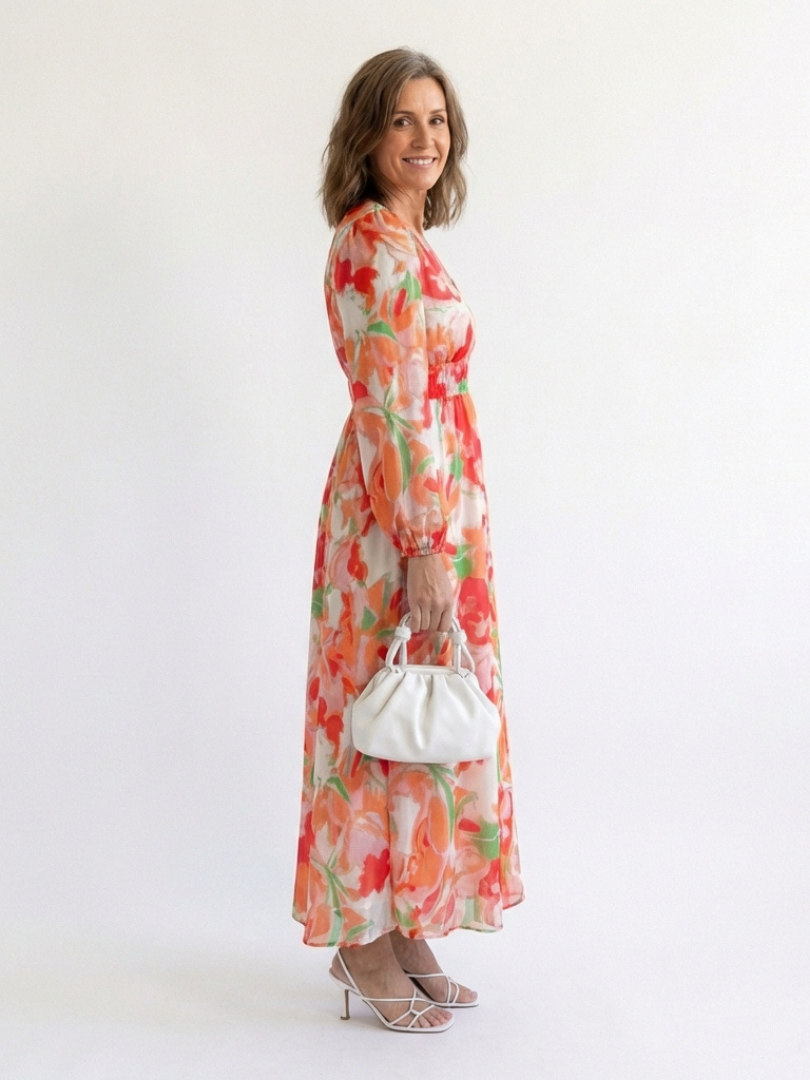 Floral Long-Sleeve Maxi Dress
