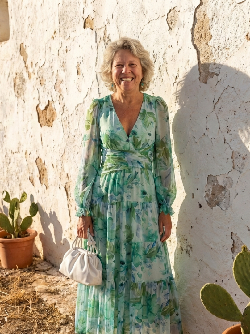 Floral Long-Sleeve Maxi Dress