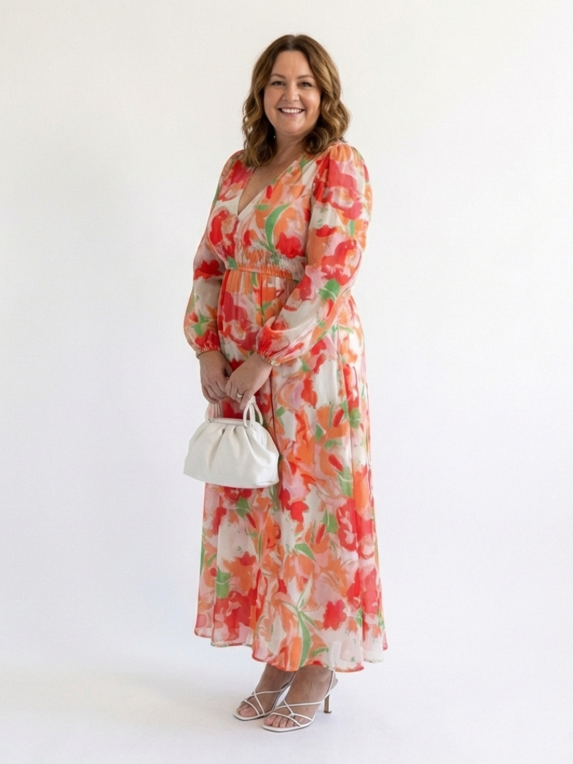 Floral Long-Sleeve Maxi Dress