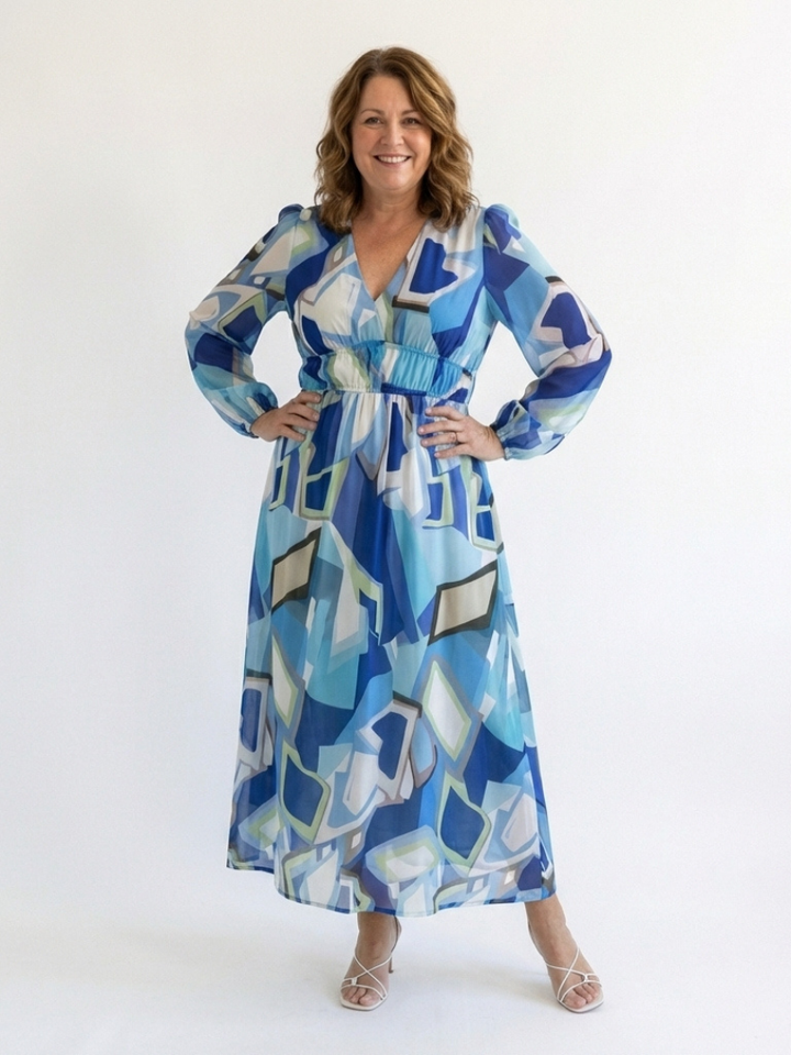 Floral Long-Sleeve Maxi Dress