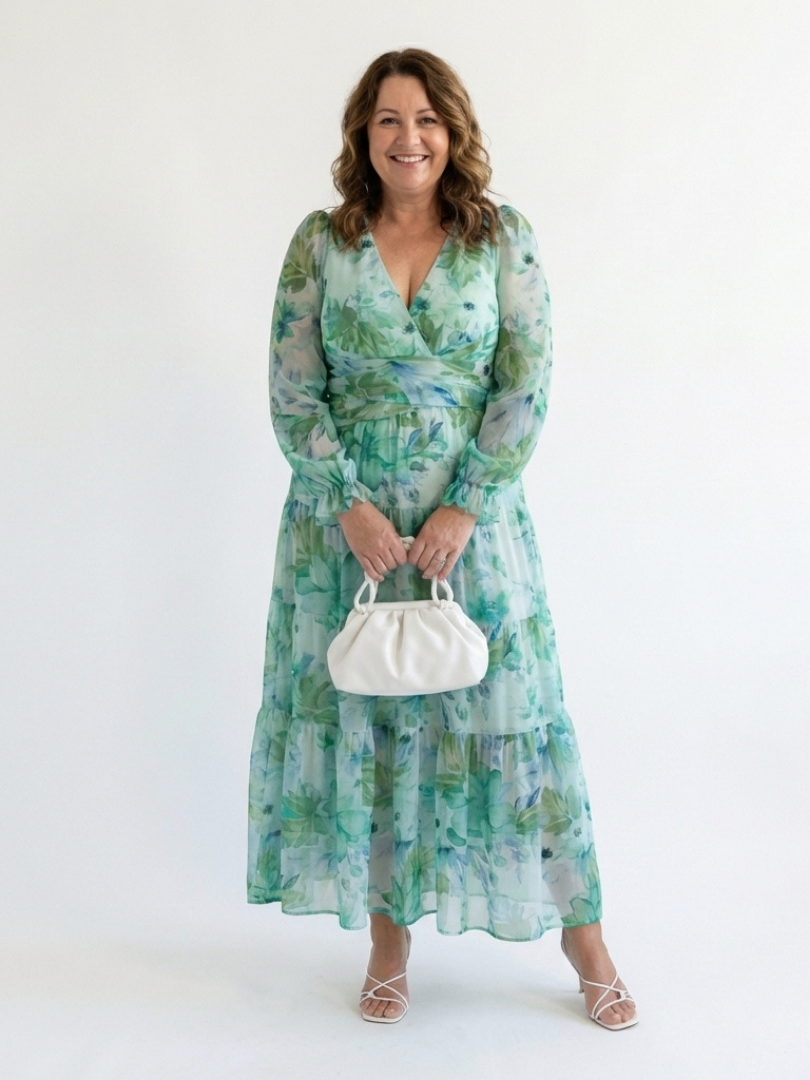 Floral Long-Sleeve Maxi Dress