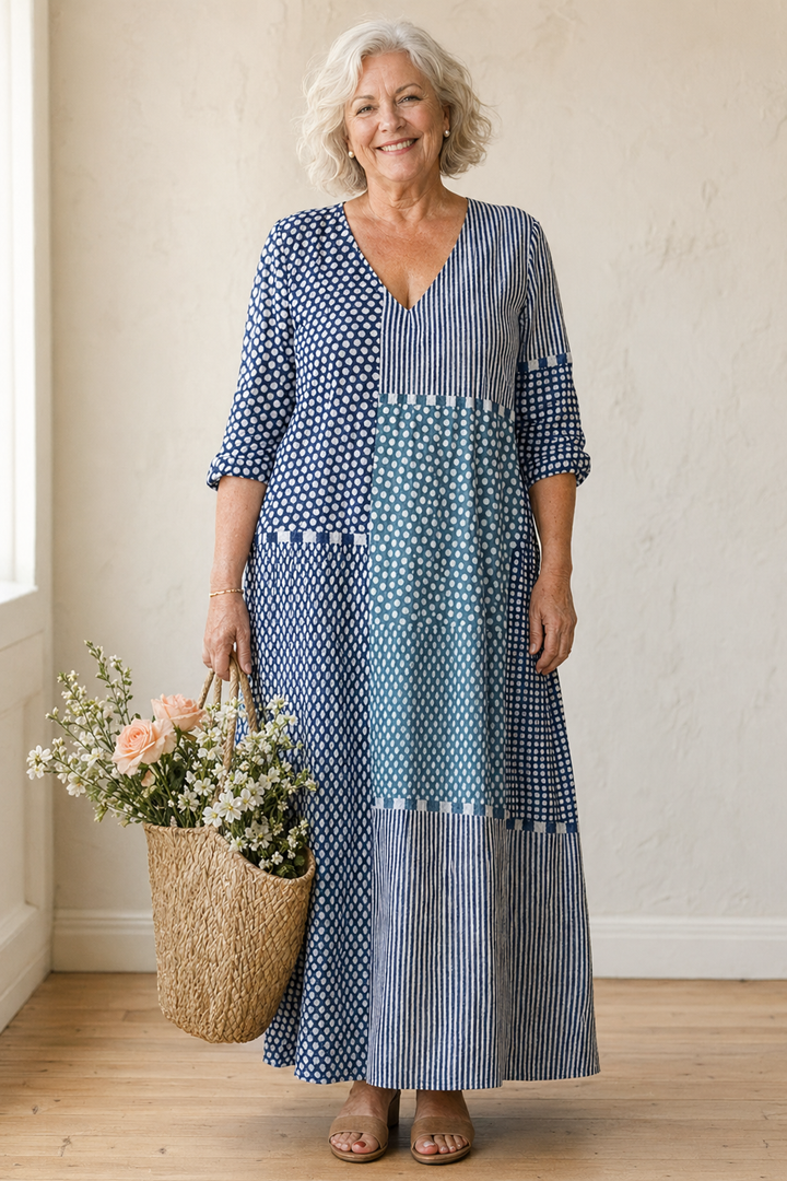 Blue Pocket Shift Dress