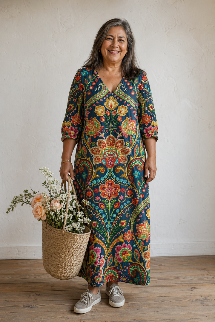 Geometric Print Boho Shift Dress