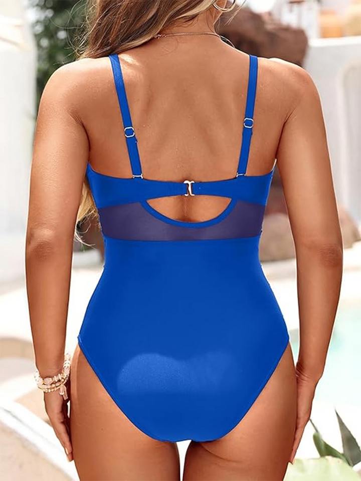 Sofia One-Piece Swimsuit with Sheer Accents and Elegant Shaping Fit