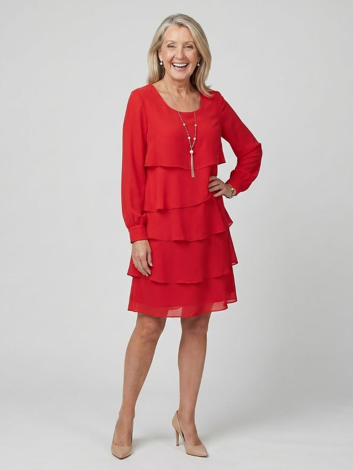 Desk-to-Dinner Layered Knee-Length Sheath Dress