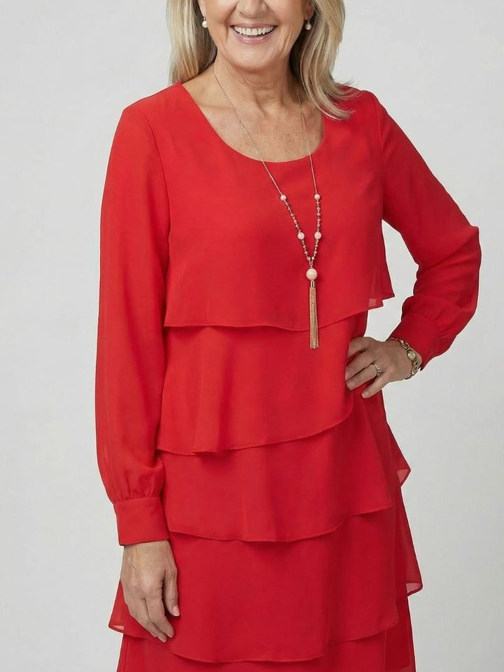 Desk-to-Dinner Layered Knee-Length Sheath Dress