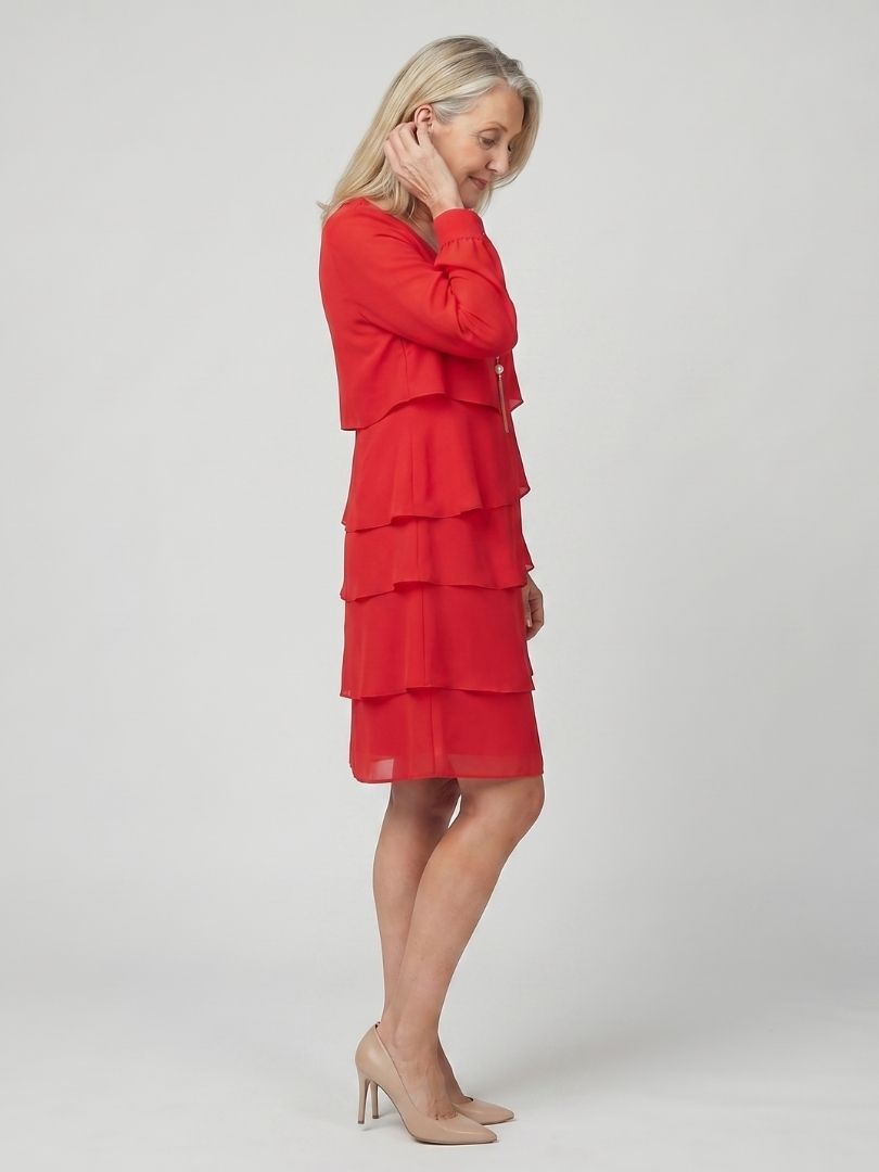 Desk-to-Dinner Layered Knee-Length Sheath Dress