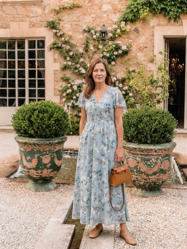 Floral Chiffon Maxi Dress