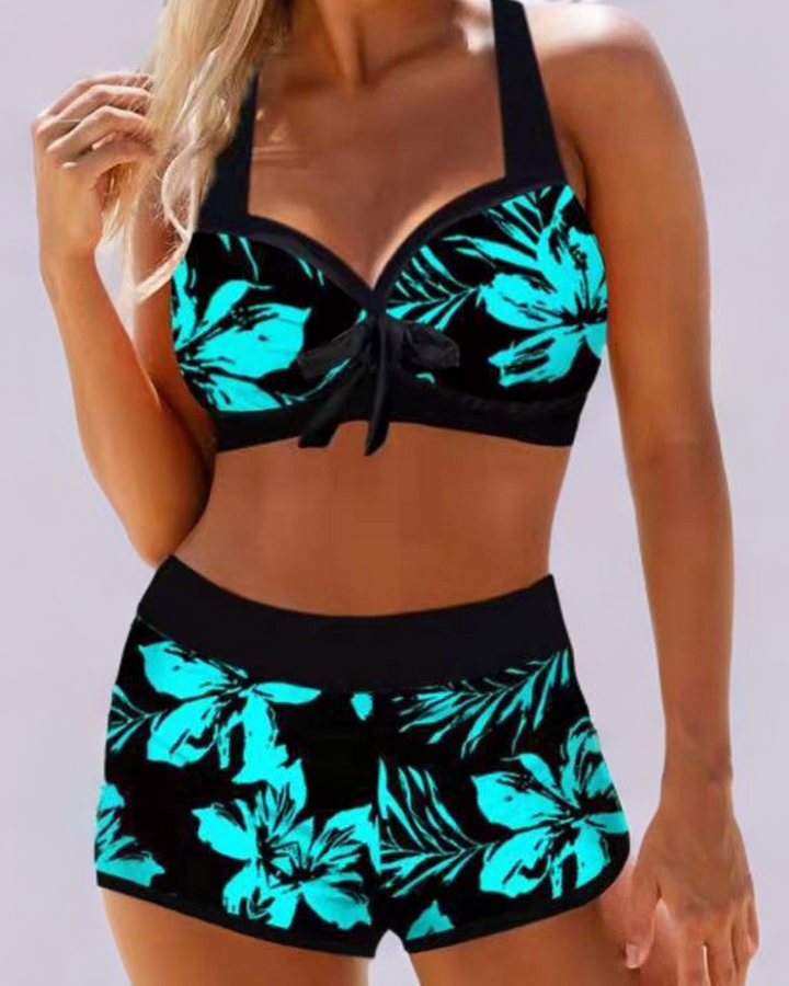 Sherrie High-Waisted Floral-Print Swimsuit