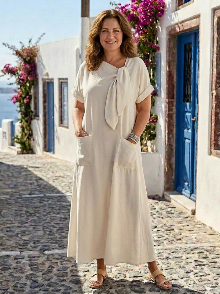 Effortless Summer Pocketed Short Sleeve Maxi Dress