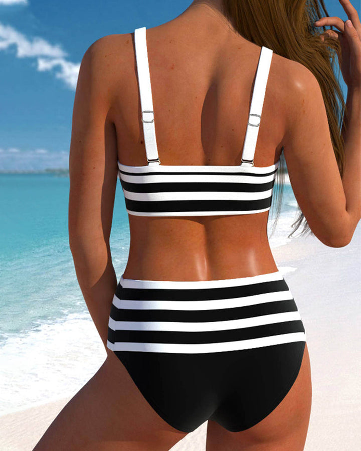 Lula High-Waisted Striped Bikini