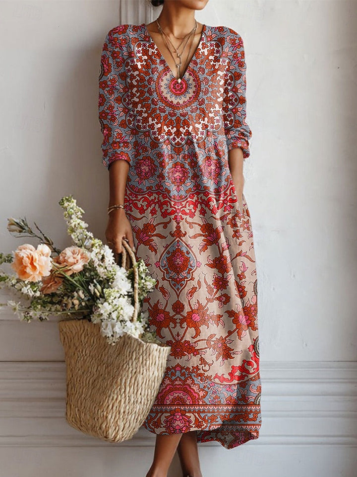 Watercolor Boho Pocket Shift Dress