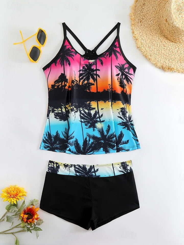 La Habana Tropical Tankini Set with Swim Bottoms