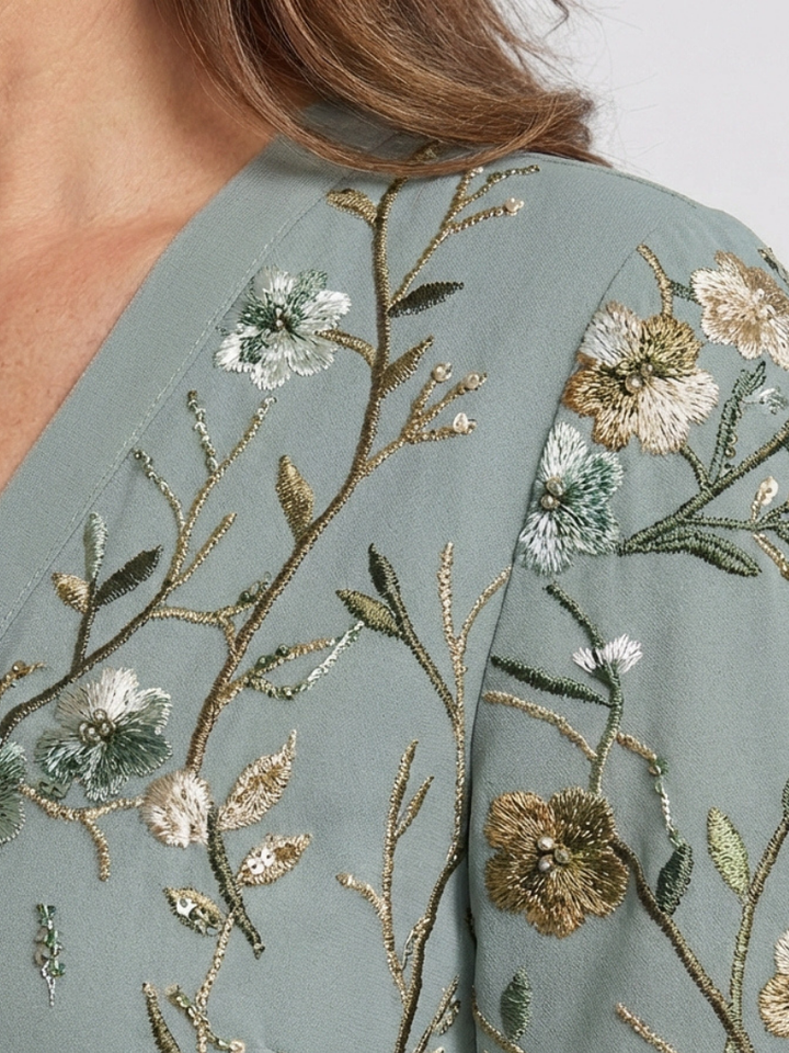 Romantic Garden Party Floral V Neck Maxi Dress