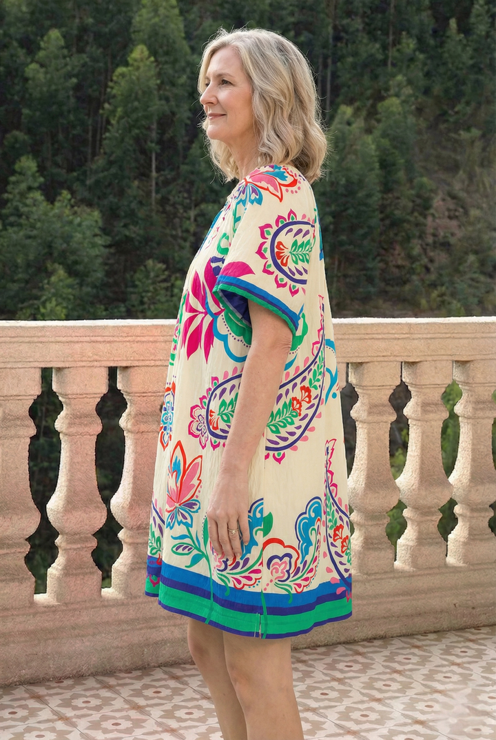 Umgee Vibrant Paisley Print Dress