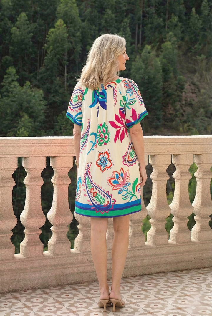 Umgee Vibrant Paisley Print Dress