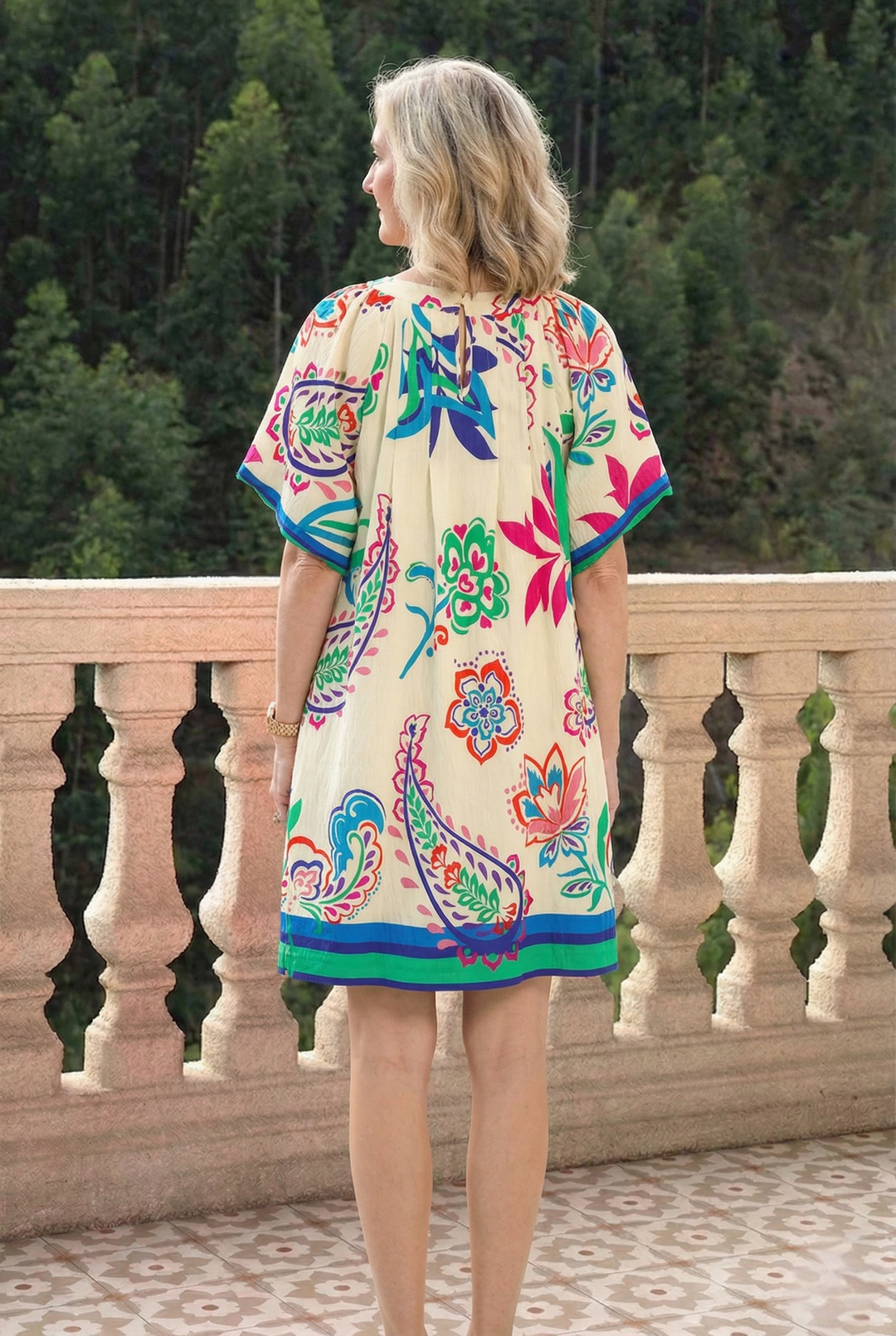 Umgee Vibrant Paisley Print Dress