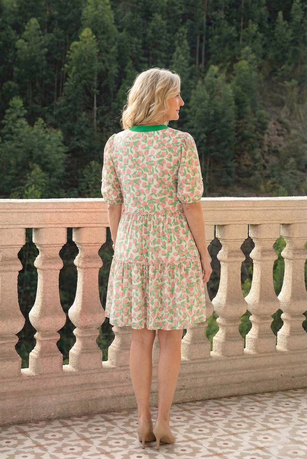 Floral Print Tiered Mini Dress