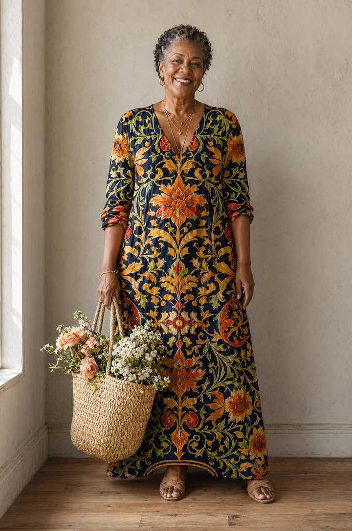 Earth-Tone Boho Shift Dress