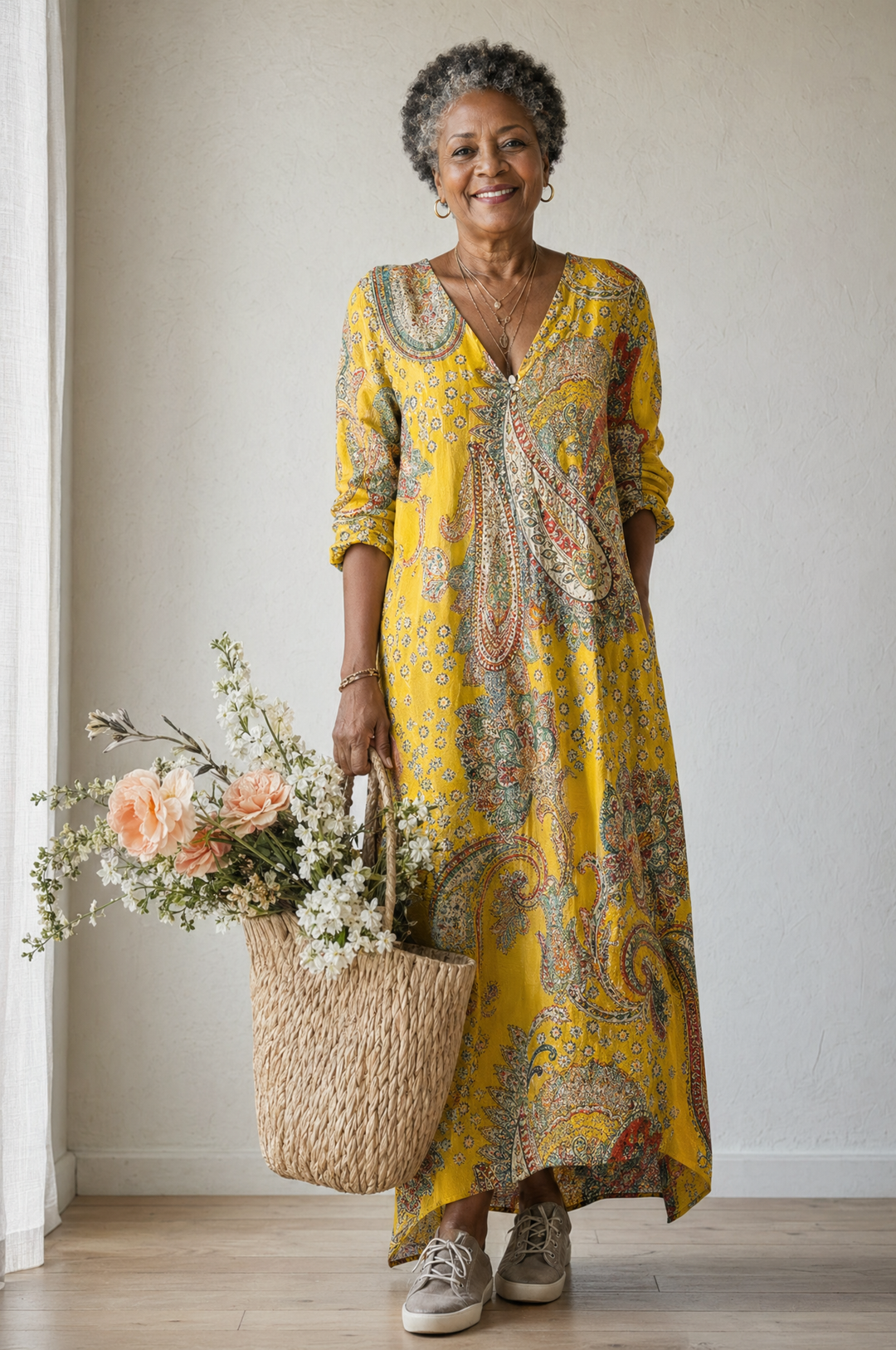 Yellow Pocket Shift Dress
