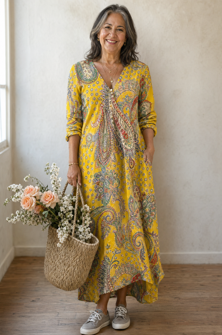 Yellow Pocket Shift Dress