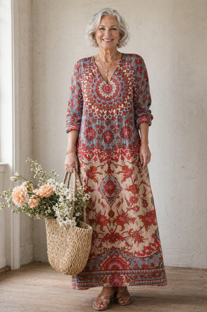 Watercolor Boho Pocket Shift Dress