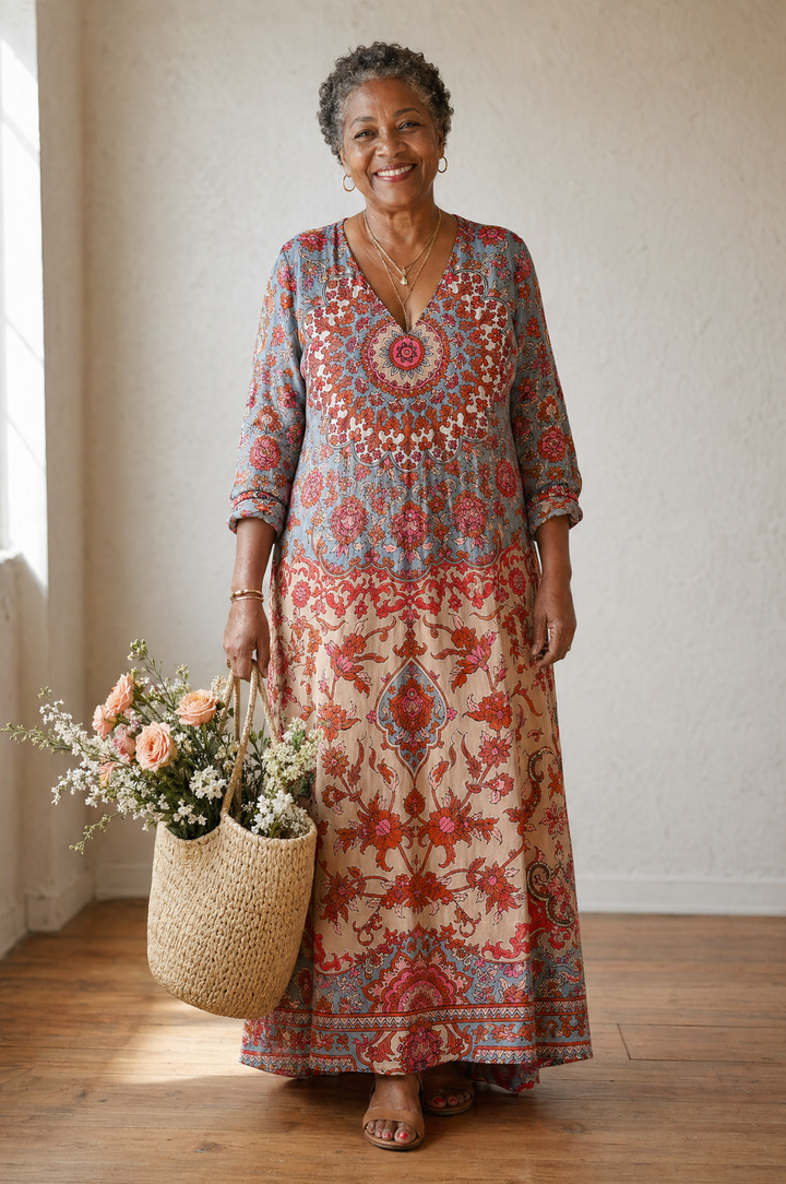 Watercolor Boho Pocket Shift Dress