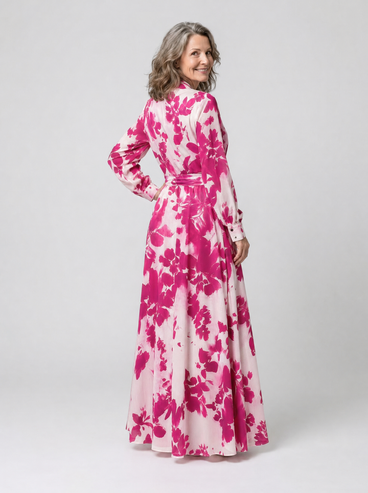Romantic Garden Party Floral Wrap Maxi Dress