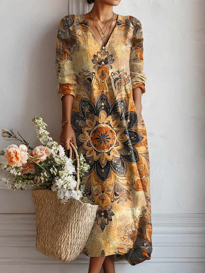 Painterly Print Boho Shift Dress