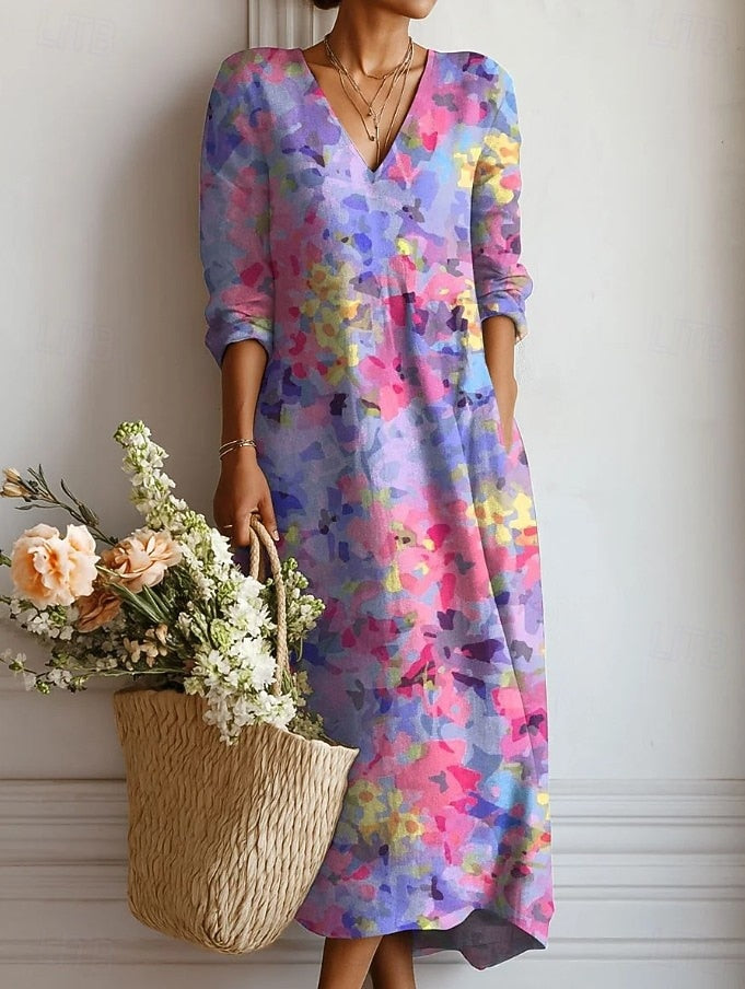 Purple Pocket Shift Dress